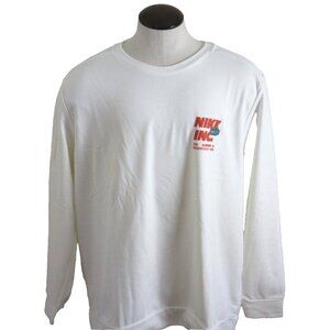 Nike Men's Dri-FIT Fleece Lined Open 24/7 Crew Neck Sweatshirt White Size 2XL